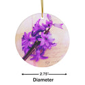 Purple Hyacinth Flower on Vintage Paper Ceramic Ornament