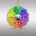 Rainbow Mandala with Yin and Yang Ceramic Ornament by KolorfulKatie