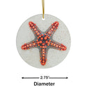 Red Starfish Ceramic Ornament