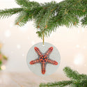 Red Starfish Ceramic Ornament
