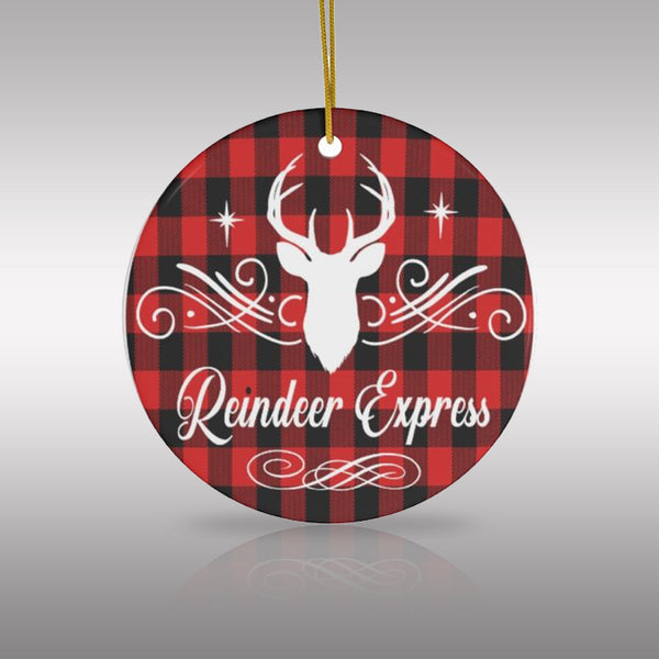 Reindeer Express Christmas Ceramic Ornament by Nature's Glow