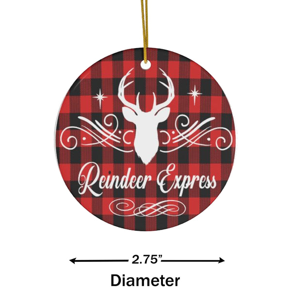 Reindeer Express Christmas Ceramic Ornament by Nature's Glow