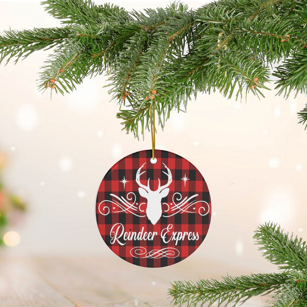 Reindeer Express Christmas Ceramic Ornament by Nature's Glow