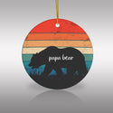 Retro Sunset Papa Bear Ceramic Ornament by Nature's Glow