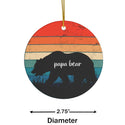 Retro Sunset Papa Bear Ceramic Ornament by Nature's Glow