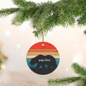 Retro Sunset Papa Bear Ceramic Ornament by Nature's Glow