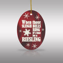 Riesling Sleigh Bells Ceramic Ornament by Nature's Glow