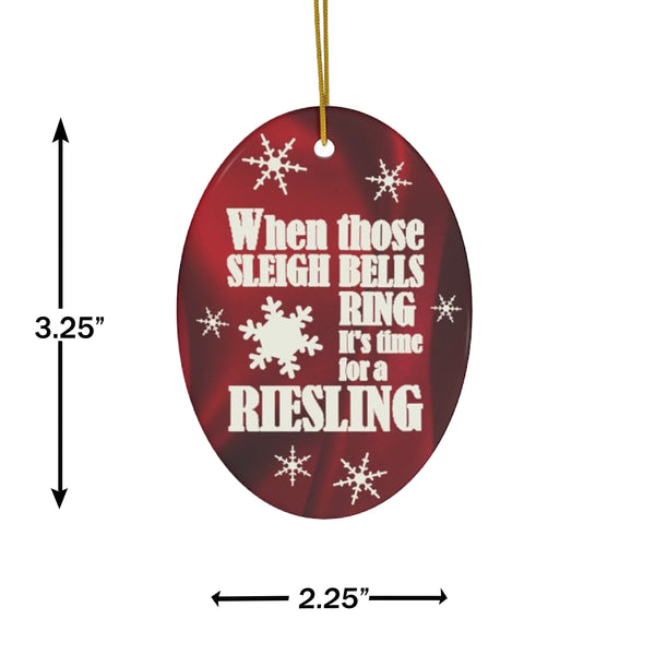 Riesling Sleigh Bells Ceramic Ornament by Nature's Glow