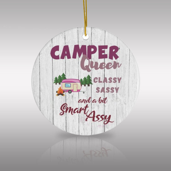 Sassy Camper Queen Ceramic Ornament by Nature's Glow