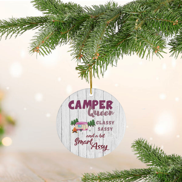 Sassy Camper Queen Ceramic Ornament by Nature's Glow