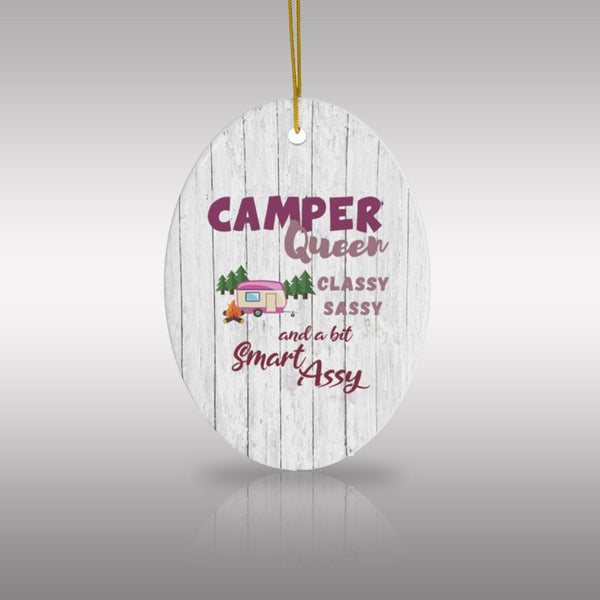 Sassy Camper Queen Ceramic Ornament by Nature's Glow
