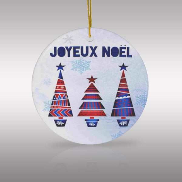Scandia Joyeux Noel Folk Art Ceramic Ornament by Nature's Glow