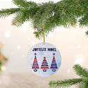 Scandia Joyeux Noel Folk Art Ceramic Ornament by Nature's Glow