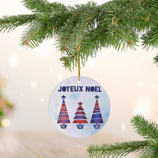 Scandia Joyeux Noel Folk Art Ceramic Ornament by Nature's Glow