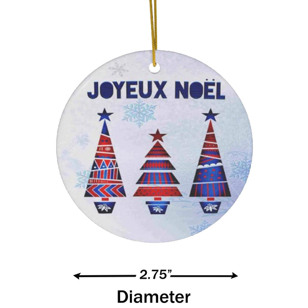 Scandia Joyeux Noel Folk Art Ceramic Ornament by Nature's Glow