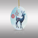 Scandia Nordic Folk Art Reindeer Ceramic Ornament by Nature's Glow