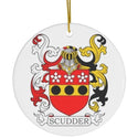 Scudder Coat of Arms Ceramic Ornament - Custom Order - Single