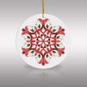 Strawberry Snowflake Mandala Ceramic Ornament