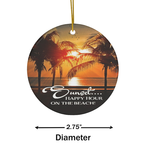 Sunset Happy Hour Ceramic Ornament by Nature's Glow