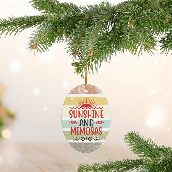 Sunshine and Mimosas Ceramic Ornament by Nature's Glow