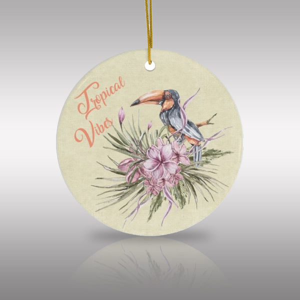 Tropical Vibes Ceramic Ornament by Nature's Glow