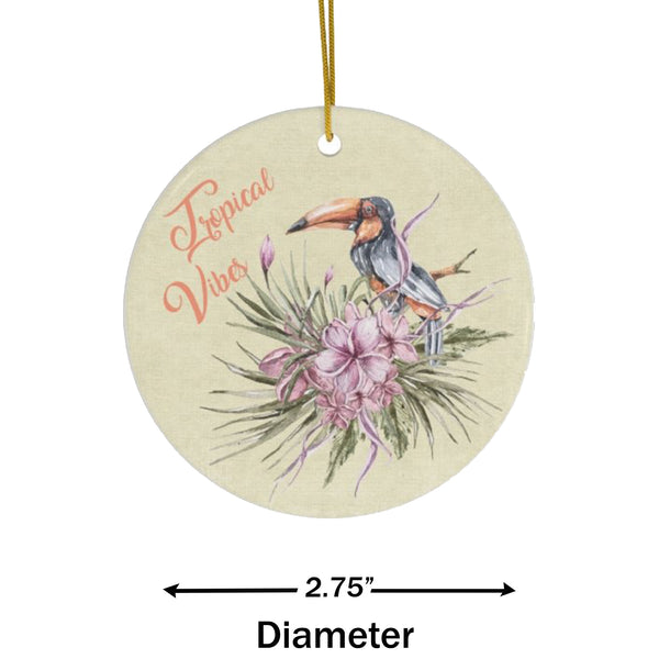 Tropical Vibes Ceramic Ornament by Nature's Glow