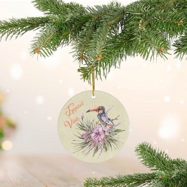 Tropical Vibes Ceramic Ornament by Nature's Glow