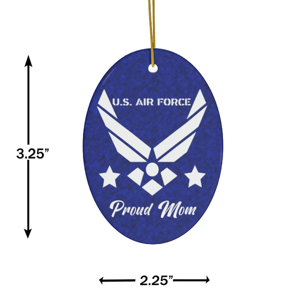 US Air Force Proud Mom Ceramic Ornament by Nature's Glow
