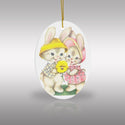 Vintage Easter Bunnies Ceramic Ornament