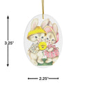 Vintage Easter Bunnies Ceramic Ornament