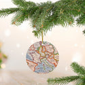 Vintage Europe Map Ceramic Ornament