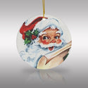 Vintage Jolly Santa Claus Ceramic Ornament