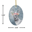 Watercolor Boho Deer with Flowers Ceramic Ornament by Nature's Glow