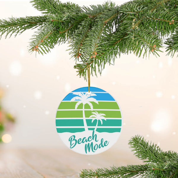 White Palms Beach Mode Ceramic Ornament by Nature's Glow