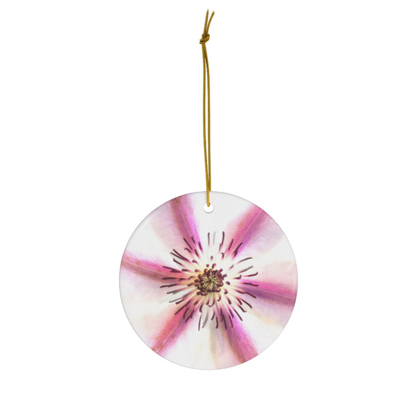 Clematis Flower Blossom Ceramic Ornament