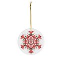 Strawberry Snowflake Mandala Ceramic Ornament