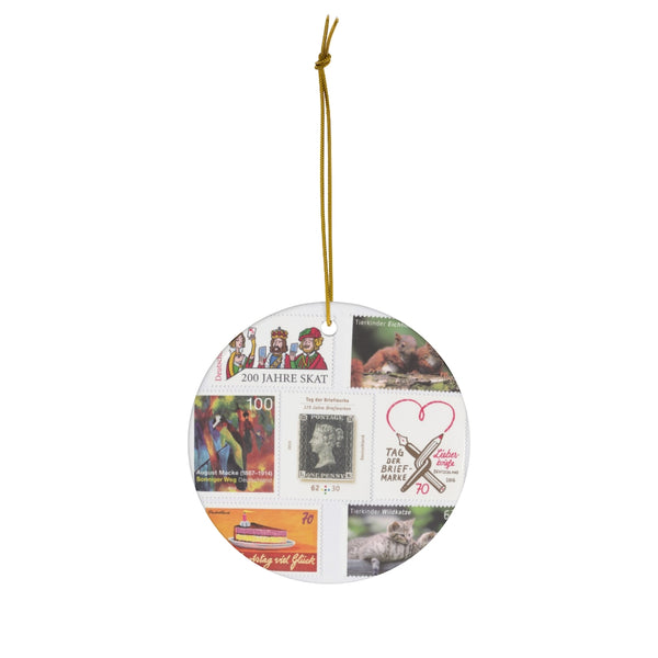Stamp Collection Ceramic Ornament