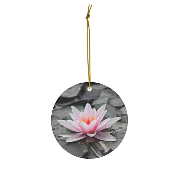 Pink Water Lily Ceramic Ornament