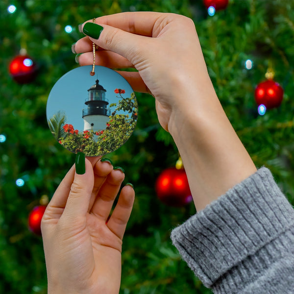 Key West Lighthouse Ceramic Ornament by Victoria Scudder