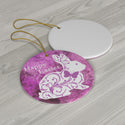 Happy Easter Bunny with Butterfly Ceramic Ornament by Nature's Glow
