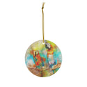 Caribbean Parrots Ceramic Ornament