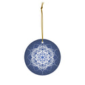 Midnight Blue Scandia Snowflake Ceramic Ornament (Vinterunderland)