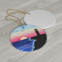 Sunset Lighthouse Ceramic Ornament by KolorfulKatie