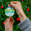 White Palms Beach Mode Ceramic Ornament by Nature's Glow