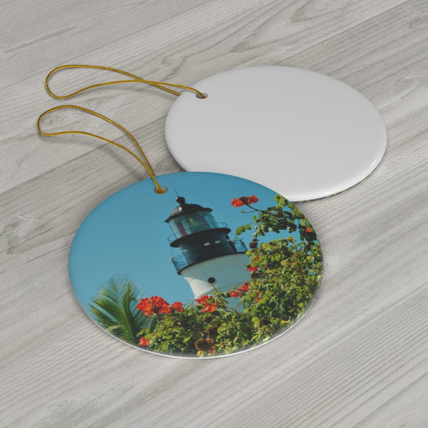 Key West Lighthouse Ceramic Ornament by Victoria Scudder