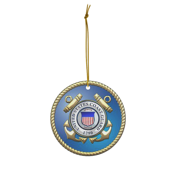 Patriotic US Coast Guard Ceramic Ornament by Nature's Glow