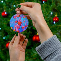 Neon Jellyfish Ceramic Ornament