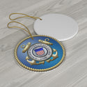 Patriotic US Coast Guard Ceramic Ornament by Nature's Glow