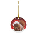 Christmas Squirrel Ceramic Ornament