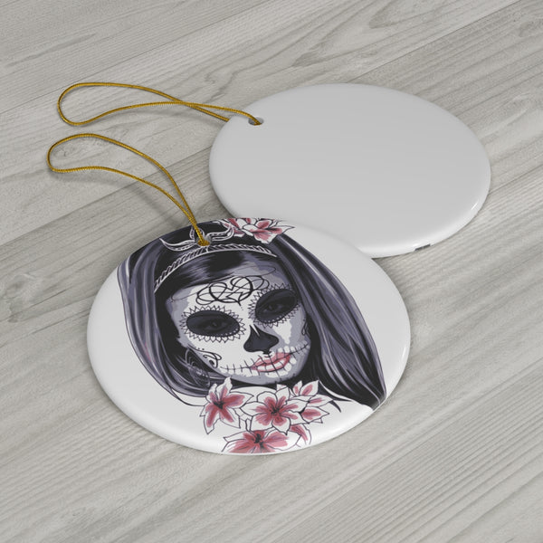 Mexican Day of the Dead Ceramic Halloween Ornament